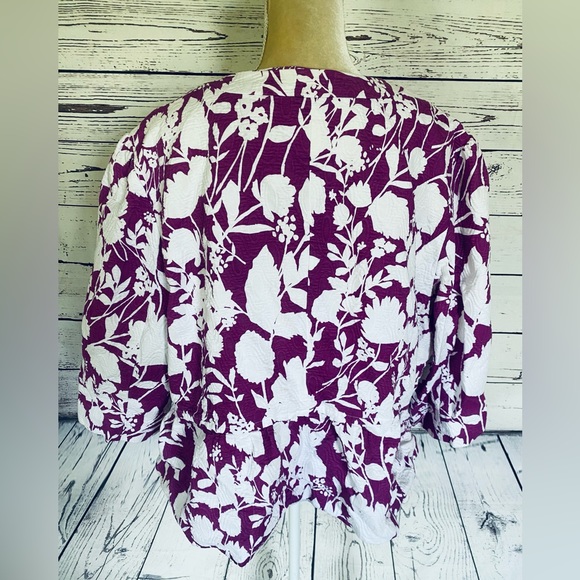 Women’s Size 22W Jacket Chadwick’s Floral Button Down Silky Liner Soft Textured - Picture 9 of 11